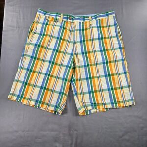 Russell Simmons Plaid Shorts Casual Apricot Combo Cotton Mens‎ Size 36